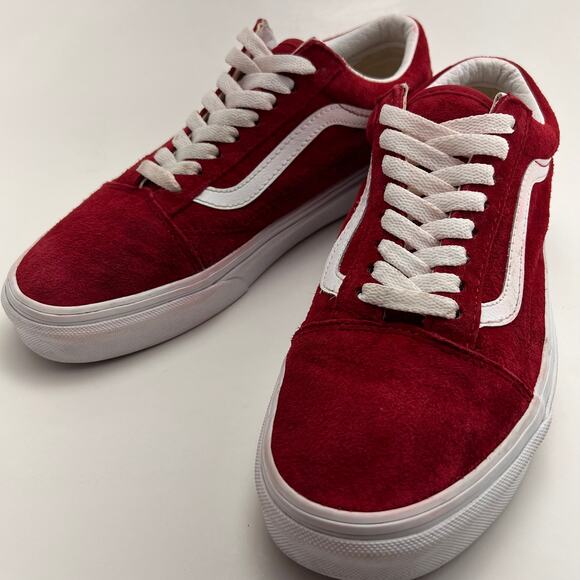 Vans Old Skool Red Suede Sneaker, Men's Size 6.5, Women's Size 8 - Picture 1 of 12
